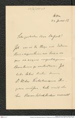 Nachlass Franz Steindachner, Brief von E. Philippovich an Franz Steindachner (27.06.1906), Inv.Nr. 395.01, Seite 1